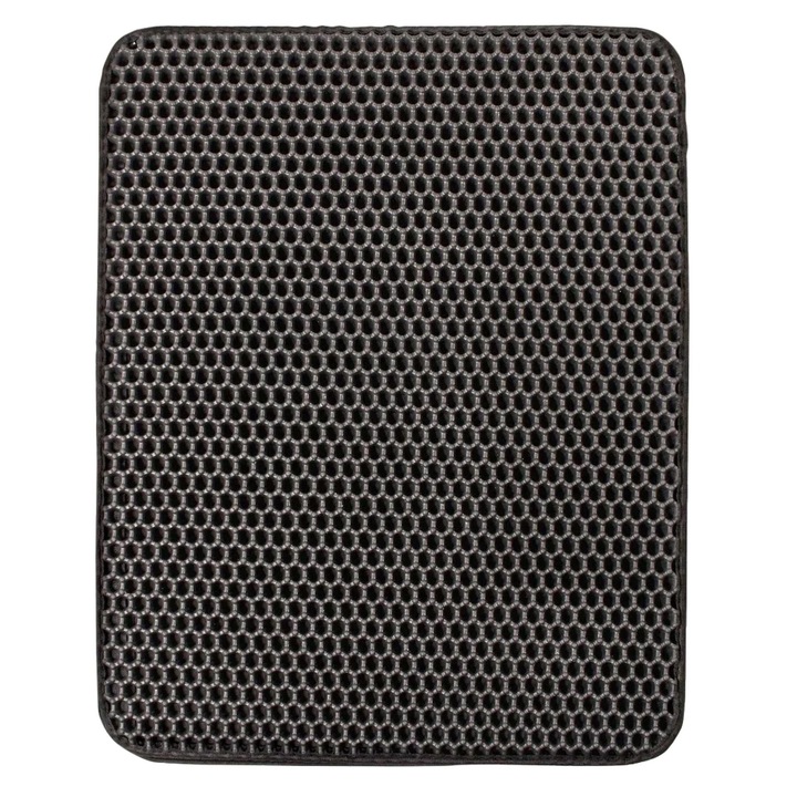 Covoras pentru litiera Lewer, 60x45cm, neagra, pentru pisici XXL