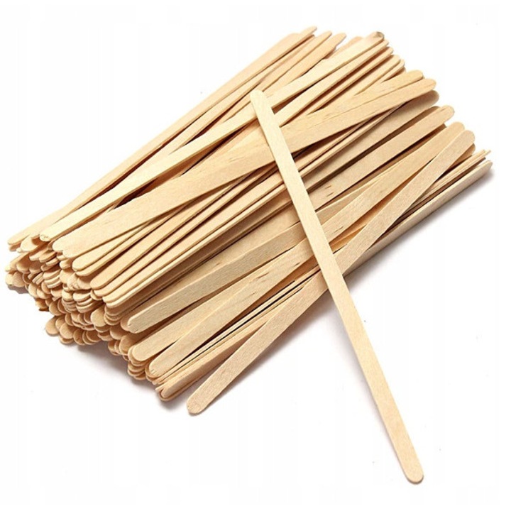 Spatule Cosmetice Mini Din Lemn, Lewer ®, 100 Bucati, Aplicator Ceara, Masti, Parafina, Zone Sensibile, Fata, Mustata, Bikini, Subtiri, Igienice, De Unica Folosinta, Lemn Natural, 14 Cm, 6 Mm, Bej