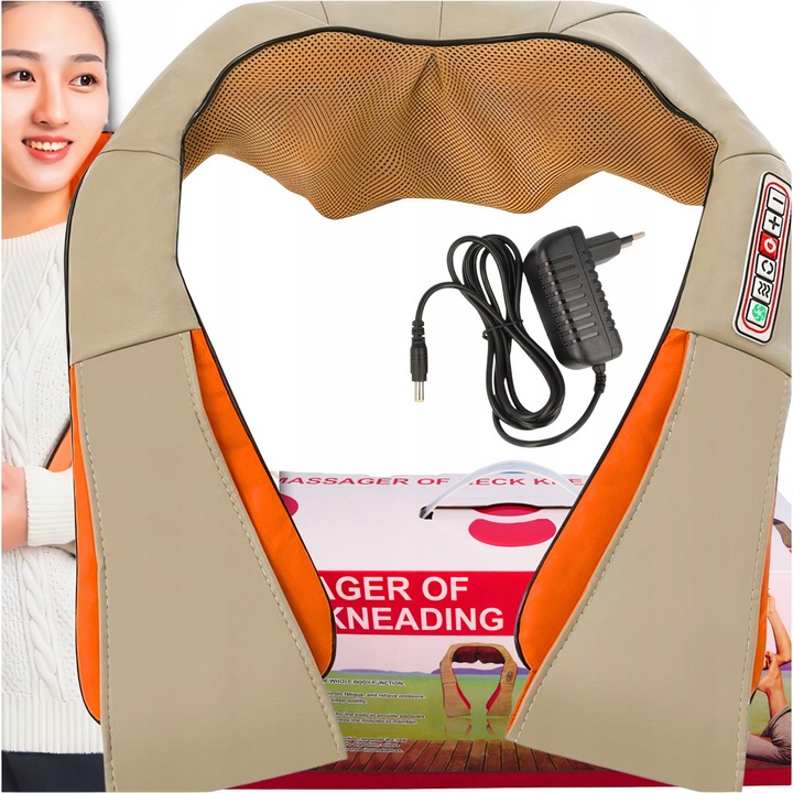 Масажор за гръб и врат, с функция за нагряване, 16 точки за масаж, екологичен, 230V