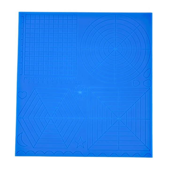 Covoras silicon pentru design 3D, Lewer, cu 2 accesorii, albastru, 30x45cm