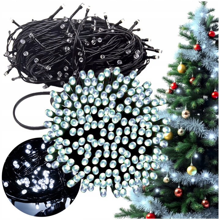 Karácsonyi LED telepítés, Lewer, 200 LED, hideg fehér, 20m, szett