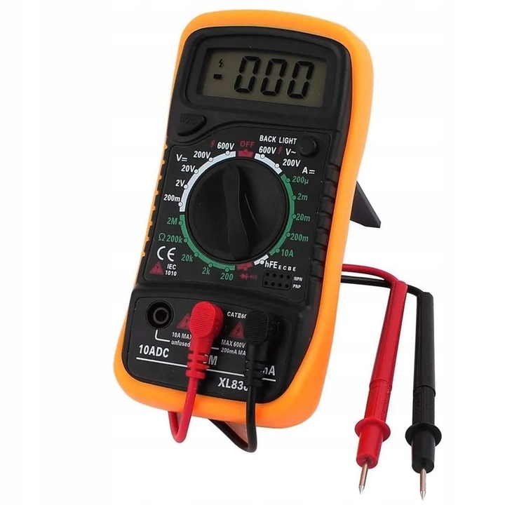 Multimetru digital, Lewer, profesional, LCD, negru/portocaliu