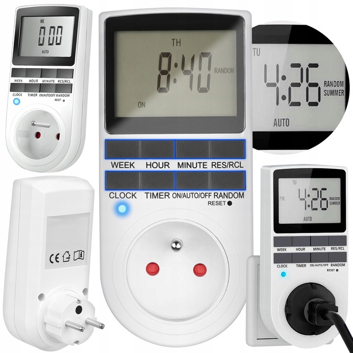 Programator timp, Lewer, LCD, 10 programe, 230V, 24h/12h