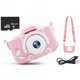 Дигитална детска камера Lewer X5, Розово, 32GB, С включени 5 игри, Пълен комплект