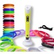 Set Mare De Creion 3d LEWER® Cu Filament PLA 1.75mm, 20 Culori, 110 M + Suport De Design Din Silicon + Carte De Sabloane + Degetare Din Silicon, Compatibil Cu PLA Si ABS, Imprimanta 3d, Motor Metalic, Duza Ceramica, Culoare Galben