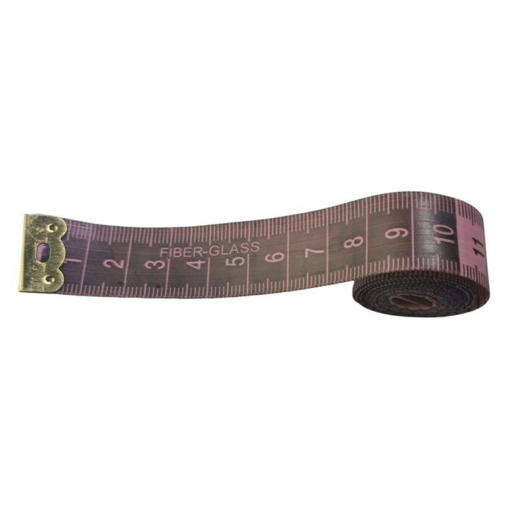 Metru de Croitorie, mare, 150 cm, din fibra de sticla, cm si inch, Roz