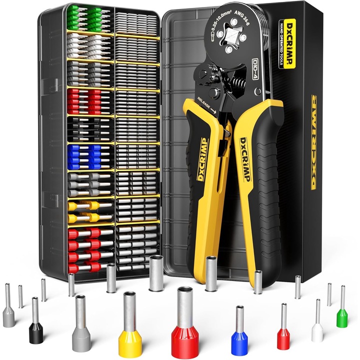 DxCRIMP krimpelő fogó, önbeálló krimpelő fogó és csatlakozócsapok