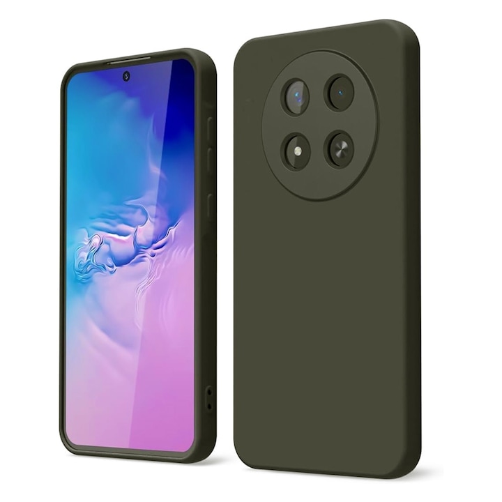 Матов силиконов калъф за Honor Magic7 Lite, OPTIM SOLUTION, защита на камерата, мек течен TPU, SlimFit, официален и основен дизайн, лек, повдигнати ръбове, черен