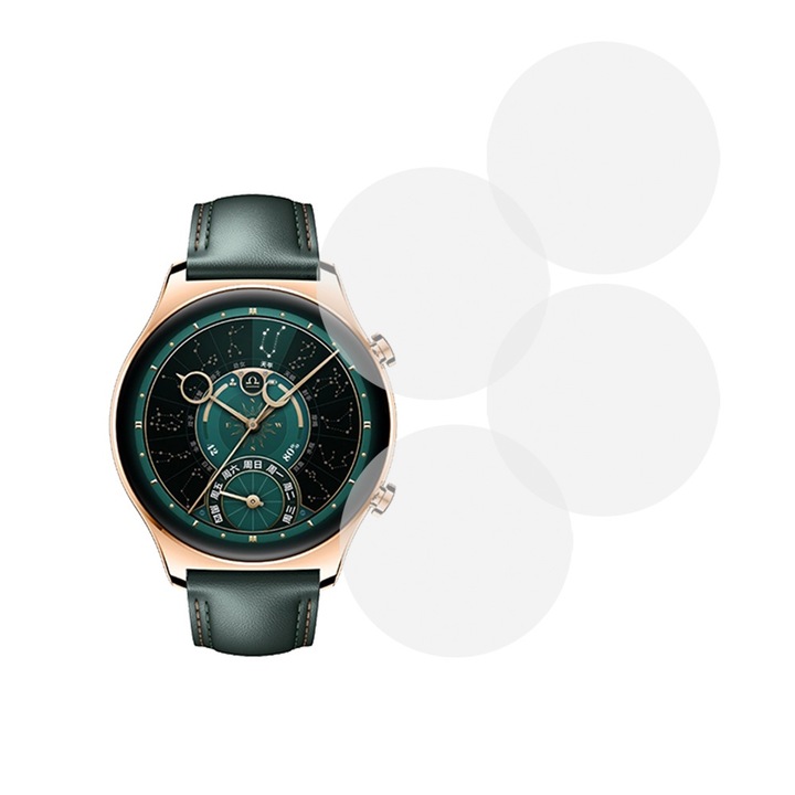 Комплект от 4 фолиа, съвместими с Honor Watch GS 4, Commando Shield Full Glue, Възобновяем силиконов хидрогел, Anti-shock и против счупване, SlimLine NanoShield, Transparent
