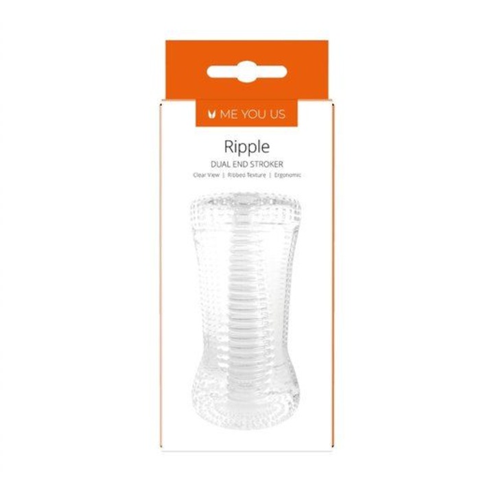 Мастурбатор Me You Us Ripple Dual End Stroker, Прозрачен