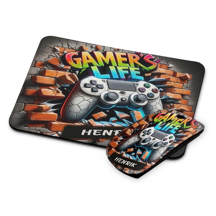 Gamer's Life vezetéknélküli egér és egérpad Henrik