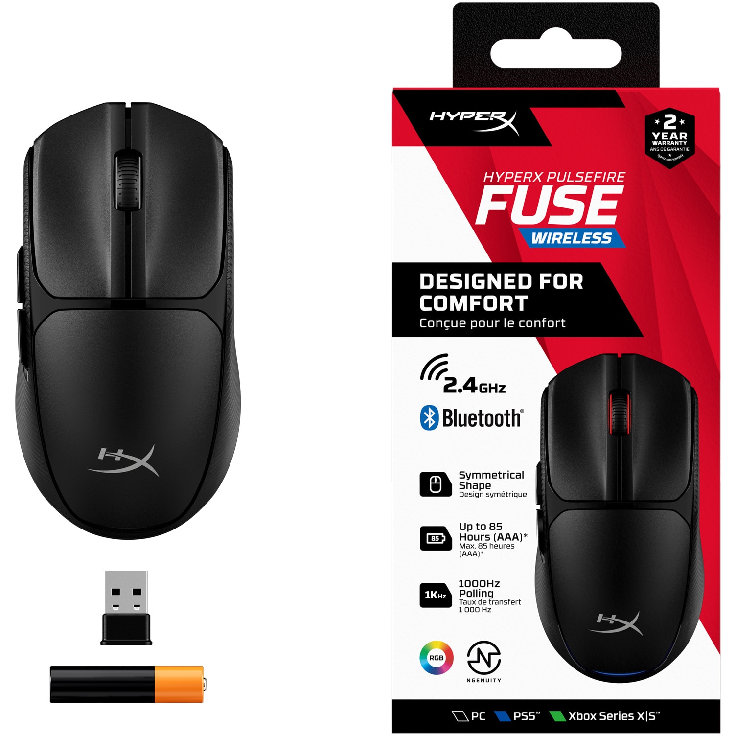 Mouse gaming wireless HyperX Pulsefire Fuse, 12000 DPI, ultrausor
