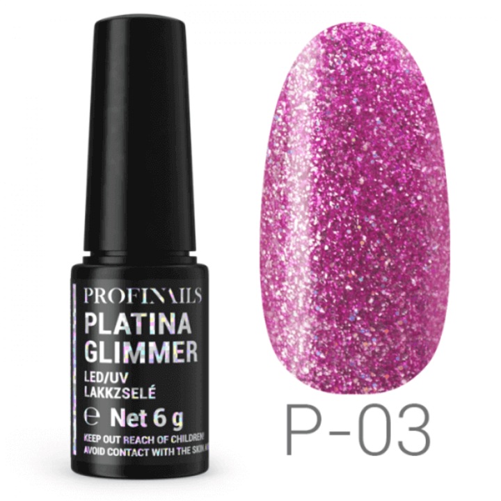 Oja semipermanenta, Profinails, Platina Glimmer LED/UV 6g No. P-03
