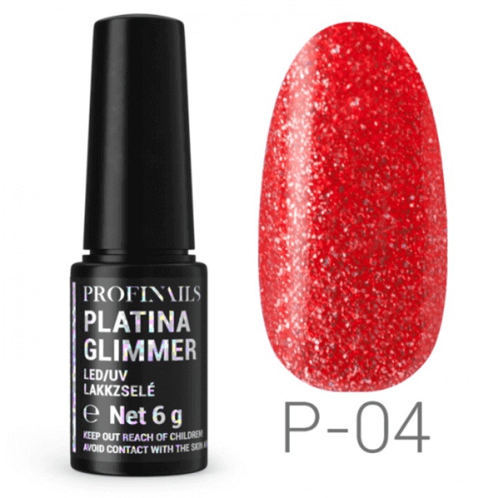 Oja semipermanenta, Profinails, Platina Glimmer LED/UV 6g No. P-04