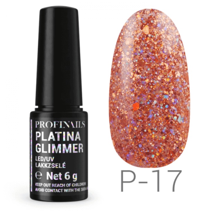 Oja semipermanenta, Profinails, Platina Glimmer LED/UV 6g No. P-17