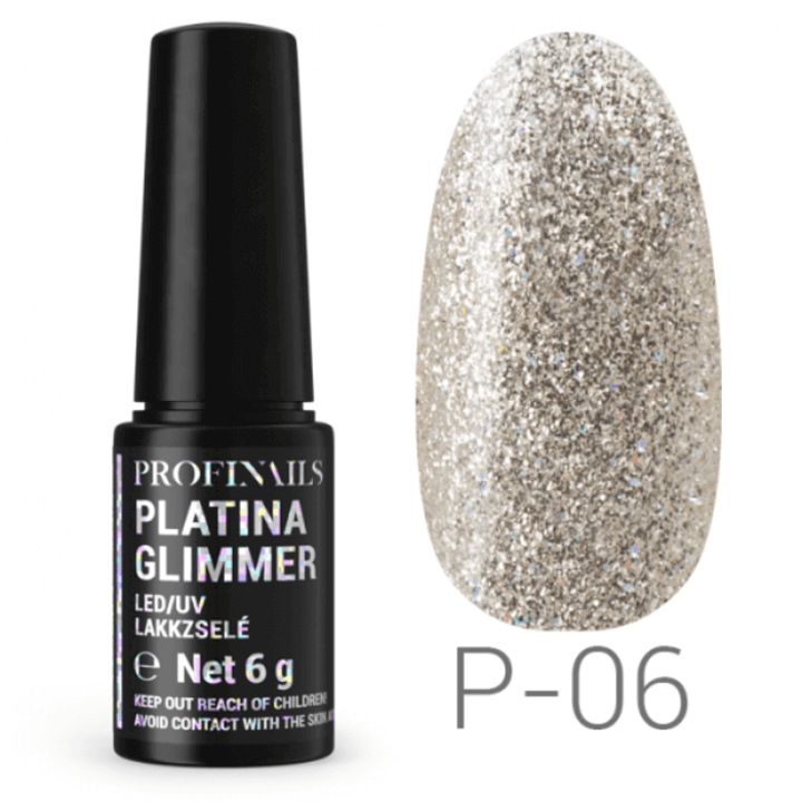 Oja semipermanenta, Profinails, Platina Glimmer LED/UV 6g No. P-06