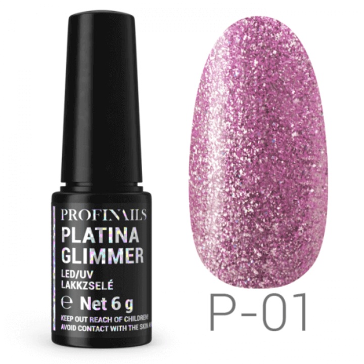 Oja semipermanenta, Profinails, Platina Glimmer LED/UV 6g No. P-01