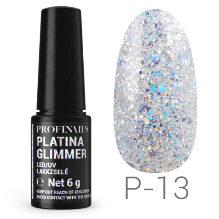 Oja semipermanenta, Profinails, Platina Glimmer LED/UV 6g No. P-13