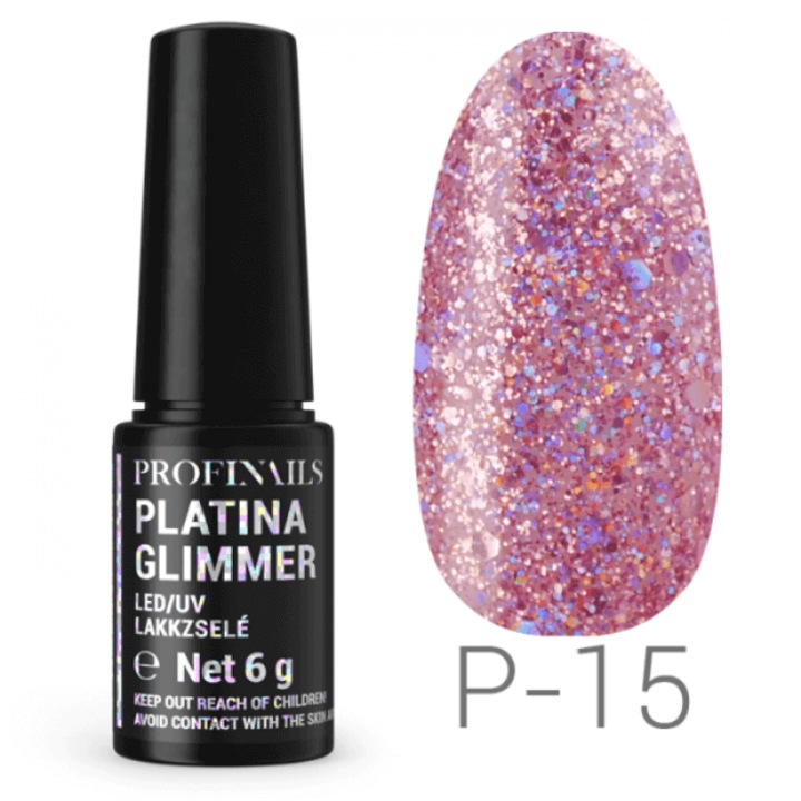 Oja semipermanenta, Profinails, Platina Glimmer LED/UV 6g No. P-15