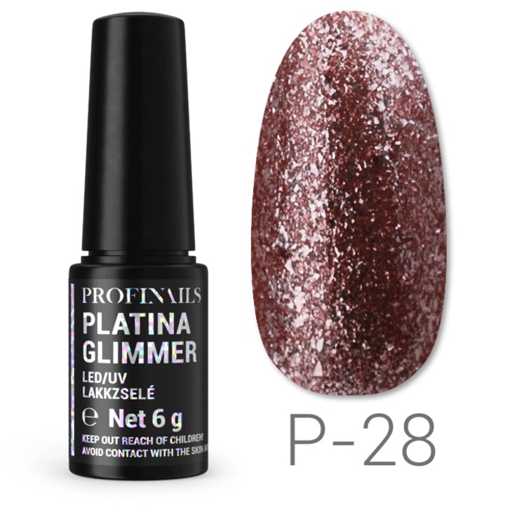 Oja semipermanenta, Profinails, Platina Glimmer LED/UV 6g No. P-28
