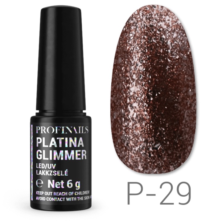 Oja semipermanenta, Profinails, Platina Glimmer LED/UV 6g No. P-29