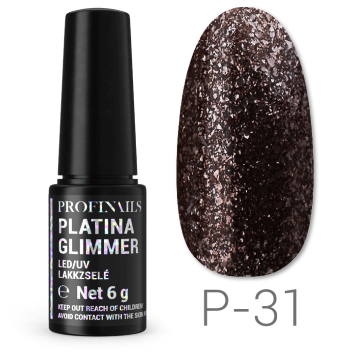 Oja semipermanenta, Profinails, Platina Glimmer LED/UV 6g No. P-31
