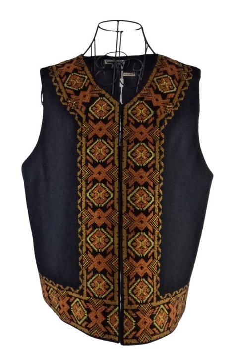 Традиционен дамски елек R25 черен/оранжев размер S