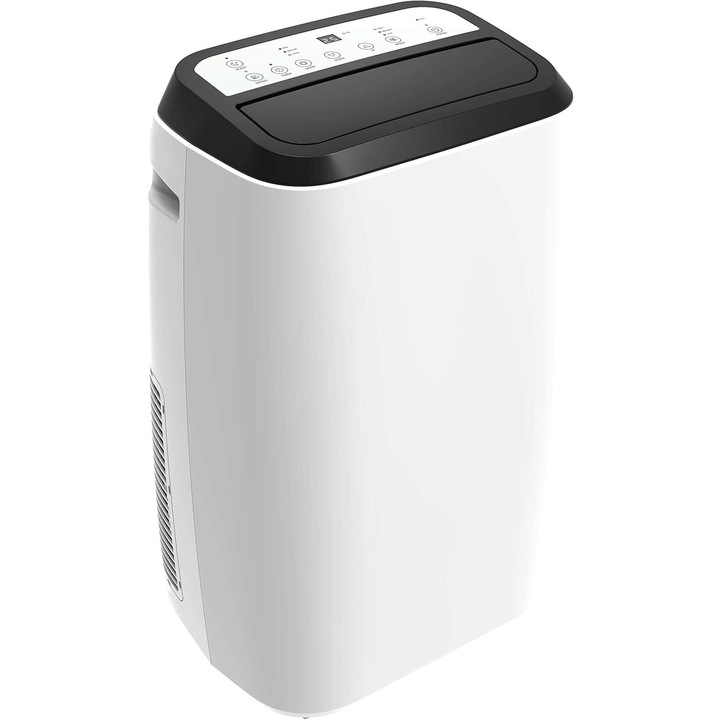 Aparat de aer conditionat portabil 3in1 Gutfels, 9000 BTU, racire/ventilare/dezumidificare, 3 viteze de functionare, display LED, timer 24 h, filtru anti-praf, functie autodiagnosticare, roti pentru transport, telecomanda inclusa, alb