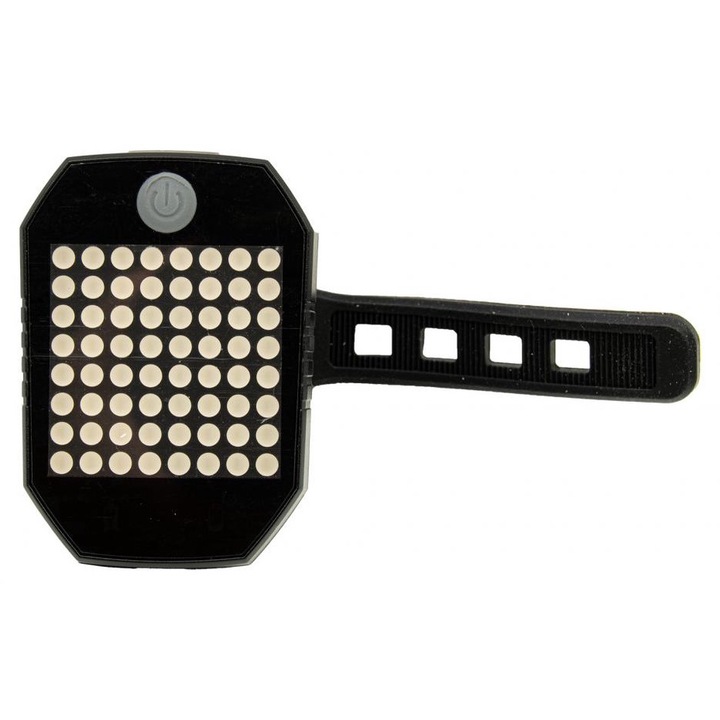 USB újratölthető kerékpáros jel, fekete színű