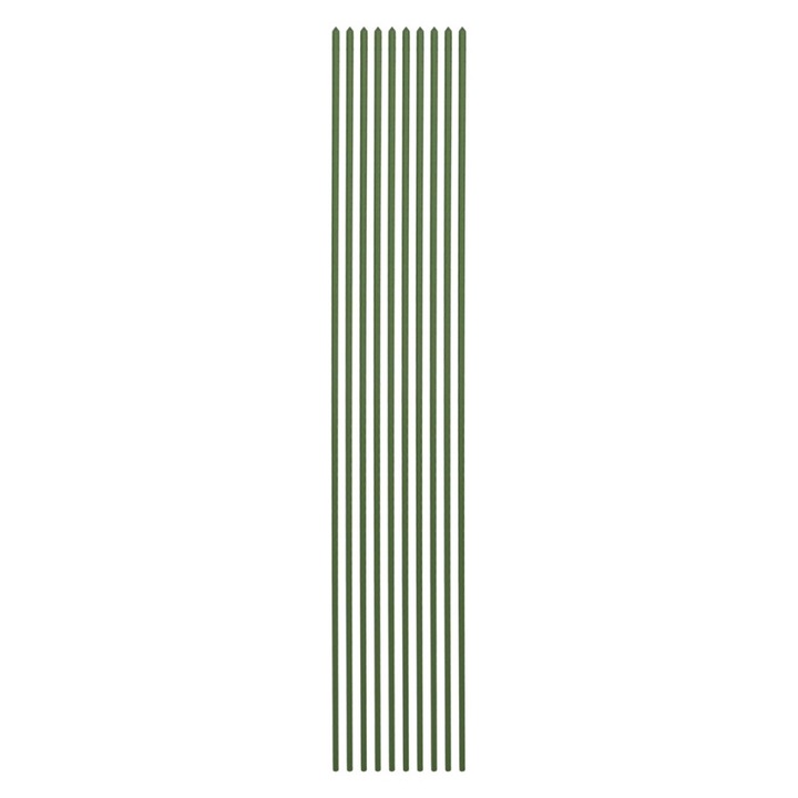 10 db-os ültetvényes/tartós készlet paradicsom, uborka, bab, fém + PVC, zöld, 120 x 1,1 cm