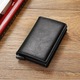 RFID защитен портфейл за карти, PortCard с бързо изскачащ слайд, еко кожа, Ultra Slim, унисекс, отделение за банкноти, черен