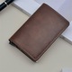RFID защитен портфейл за карти, PortCard с изскачащ бърз слайд, еко кожа, Ultra Slim, унисекс, отделение за банкноти, тъмно кафяв