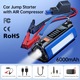 Преносим стартер за кола с 4 в 1 компресор, Fudisenn®, 1000A, 150PSI, 6000mah, 14.8V, за 10L бензинов или 8L дизелов двигател, Включени са външна батерия, фенерче, LED екран, смарт клещи и калъф за носене, син, 220×95×86mm