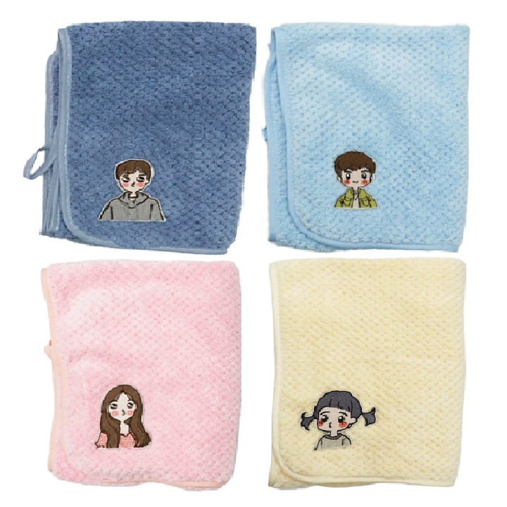 Set 4 prosoape groase si pufoase, 35cm x 75cm, Model Greek,100% Bumbac, set pentru familie, Mix culori