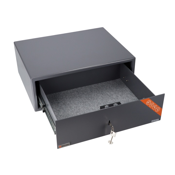 Seif pentru arme Brihard, model K, gri, 18x50x38cm