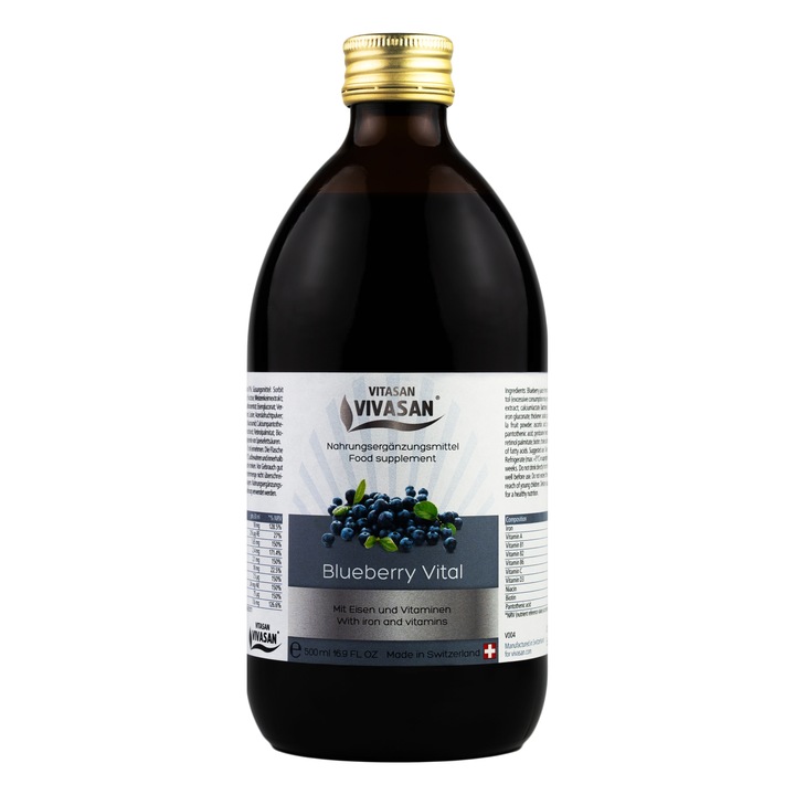 Bautura Afine Vital - Supliment alimentar imbogatit cu fier si vitamine - 500 ml