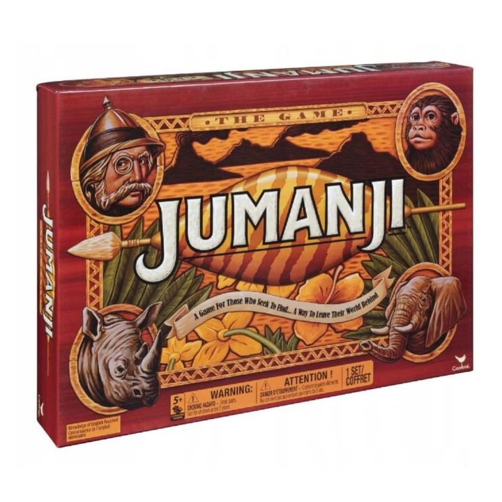 Настолна игра Jumanji, дървена версия, 8 лица, транспортна кутия