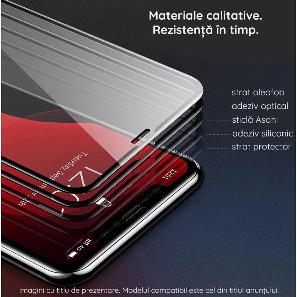 Folie de protectie Southern Sky SKY-7121 pentru IPhone 14 Pro Max, sticla securizata, negru