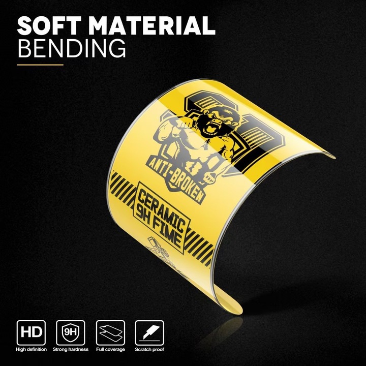 Оригинал - Фолио за екран Ceramica Southern Sky®, HD прозрачно, 9H, за Realme C31 4G черни ръбове - превъзходно качество