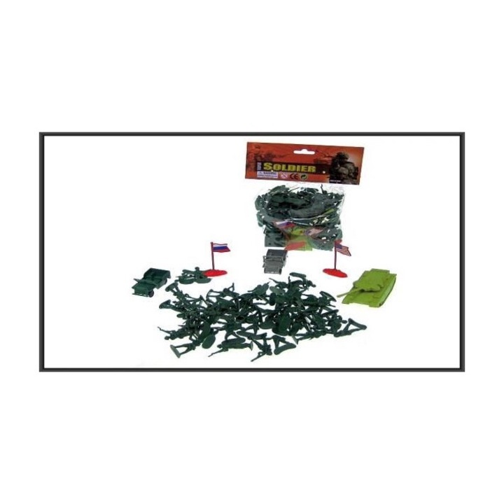 Комплект фигурки на войници, Bentom, 65 части, многоцветни