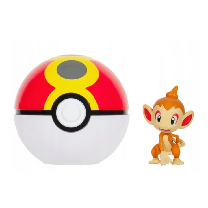 Készlet 2 Figura Jazwares Toys, Pokemon Clip n Go, Chimchar with Repeat Ball, W19, 5 cm