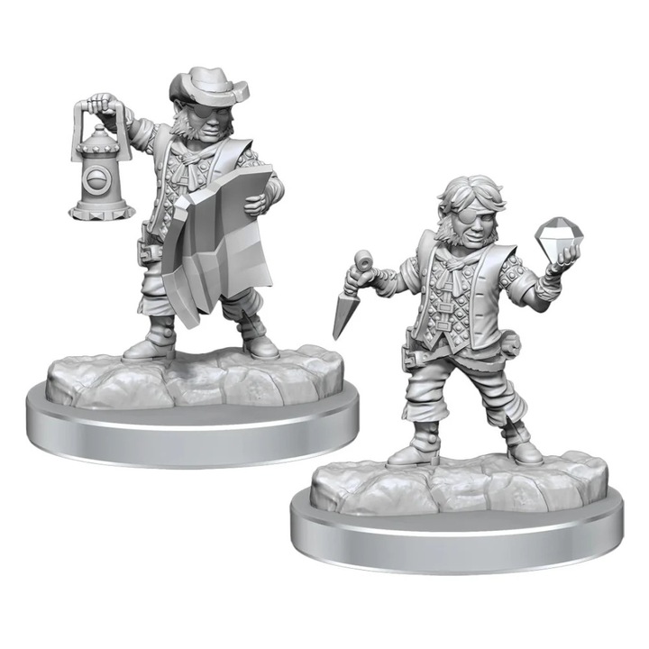 Комплект 2 фигурки WizKids, D&D, Frameworks, Male Halfling Rogue, 50 mm, Многоцветен