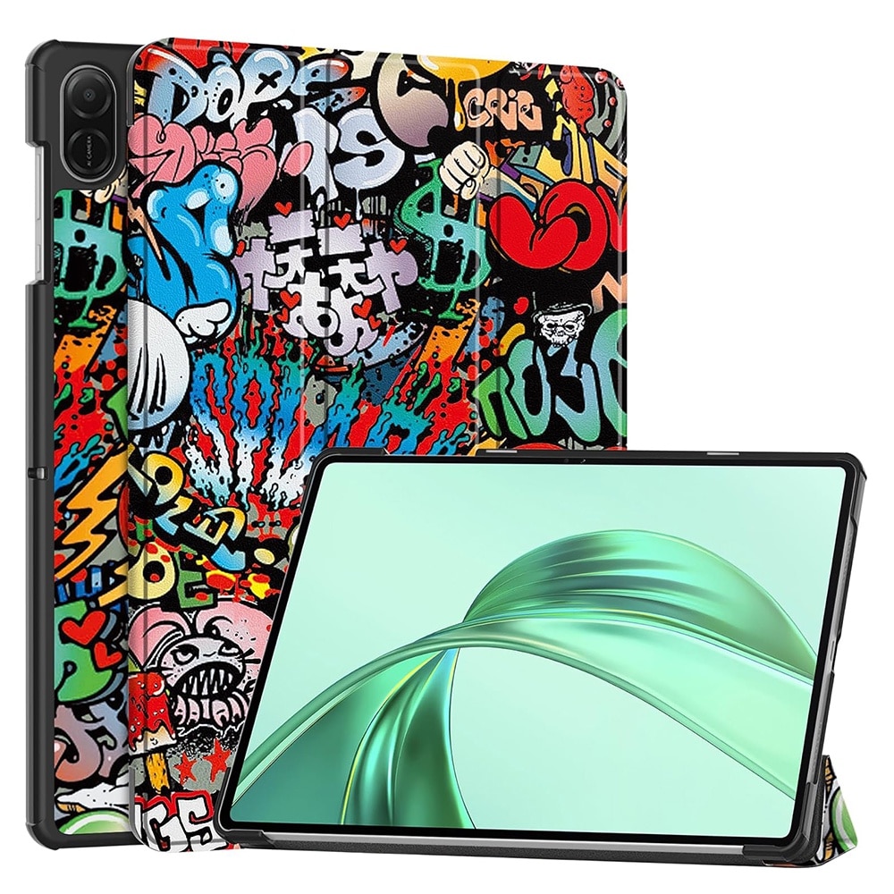 Husa pentru Honor Pad X8a tip stand functie sleep/wake-up protectie 360 - Graffiti