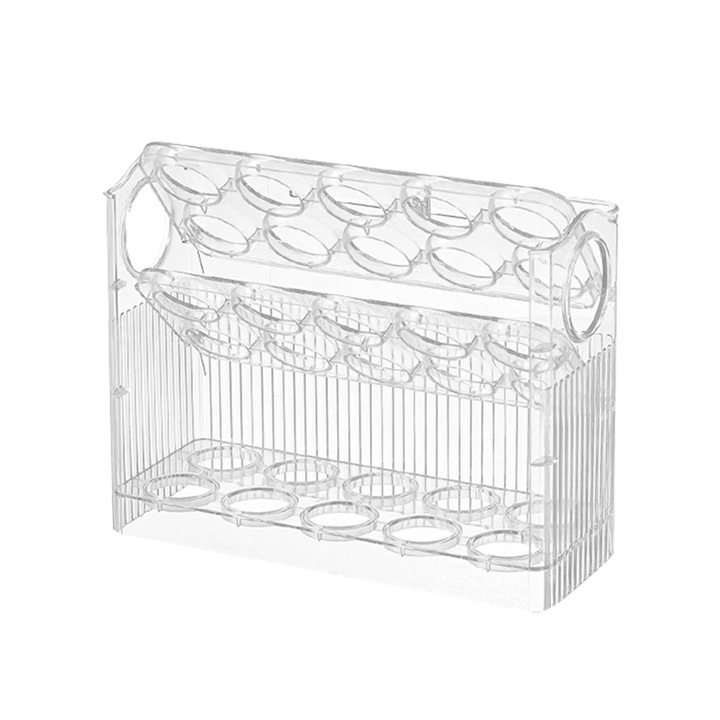 Suport pentru oua flipabil, 3 straturi, capacitate mare, organizator transparent din acril, pentru 30 oua