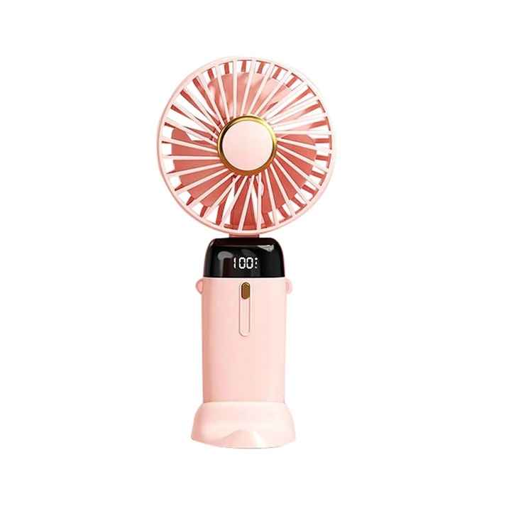 Преносим вентилатор, мини, USB, 5 скорости, сгъваем дизайн, за пътуване, къмпинг, дома