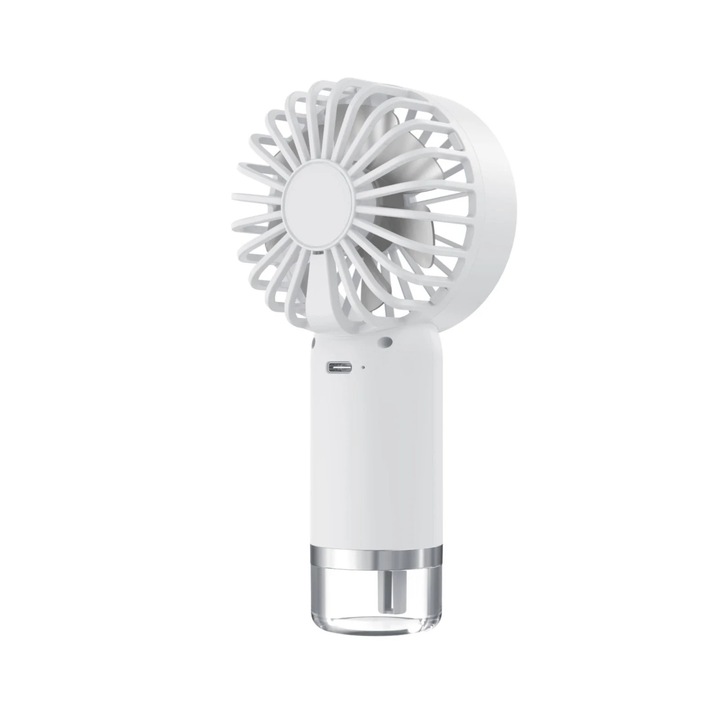 Преносим вентилатор със спрей, 3 скорости, бял, за деца и възрастни