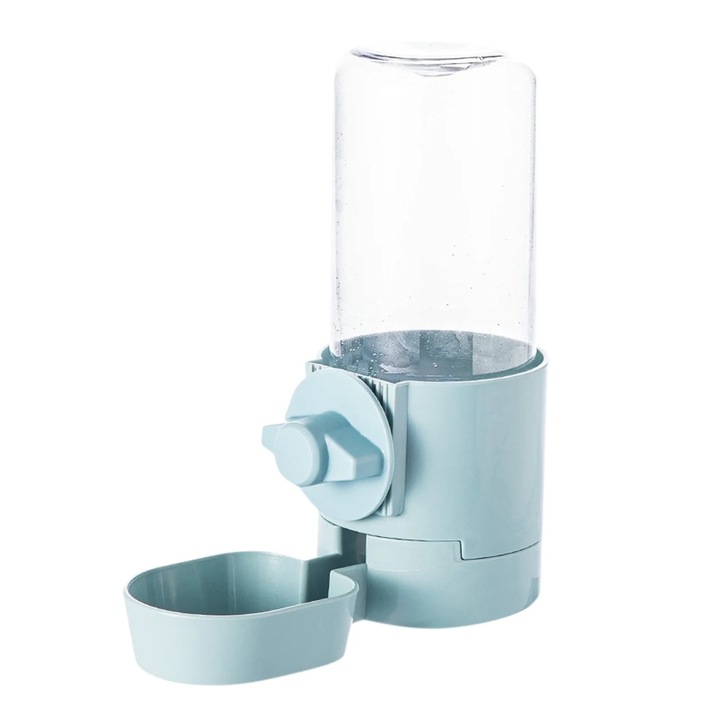 Диспенсър за вода за животни, пластмасов, висящ дизайн, 500 мл, за кучета, котки, зайци