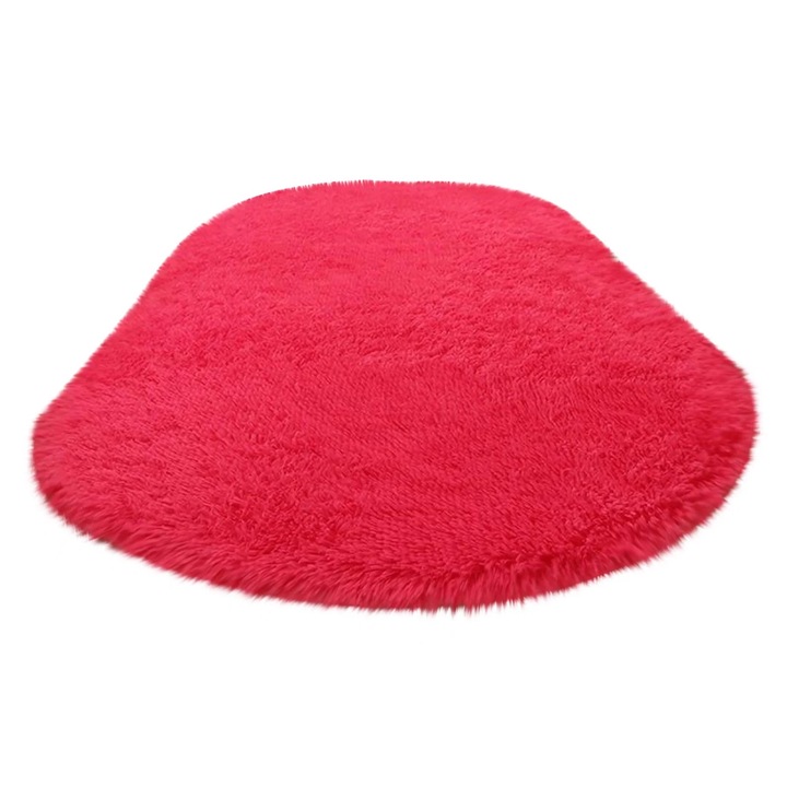 Овален килим, 60x160 см, полиестерен материал, без влакна, за всекидневна и спалня