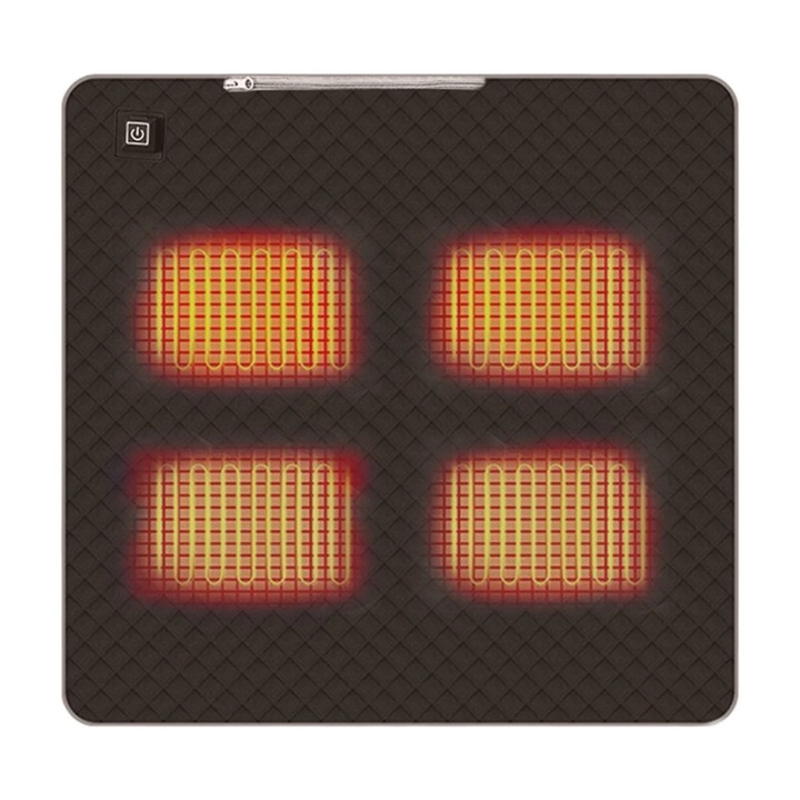 Perna de incalzire inteligenta alimentare USB, 45x45x3cm, 3 moduri ajustabile, antiderapant, fibra sintetica, maro