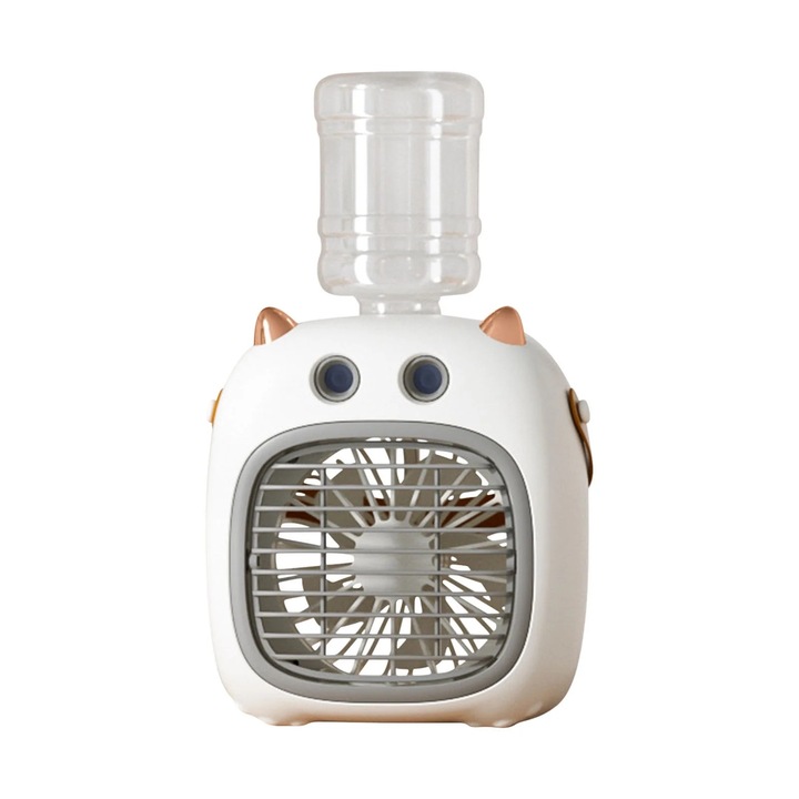 Преносим вентилатор, с резервоар за вода, USB, 4 скорости, бял